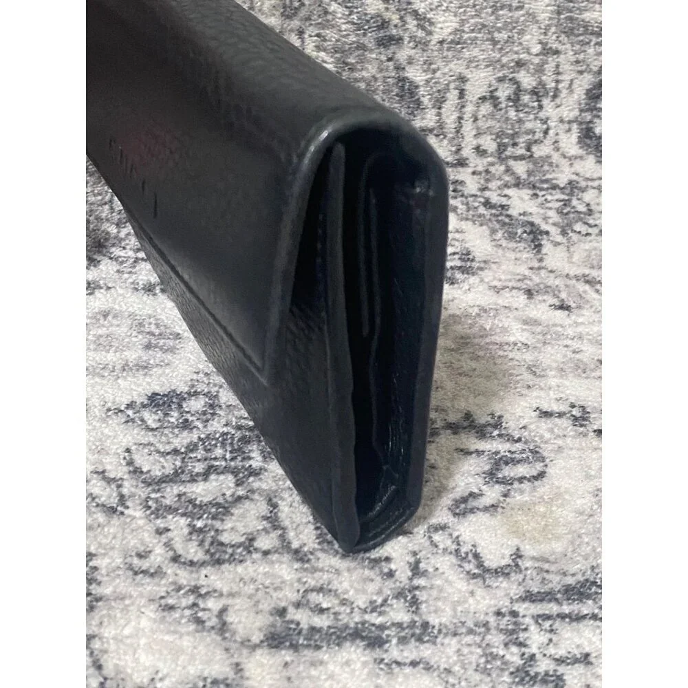 Gucci Black Leather French Trifold Wallet